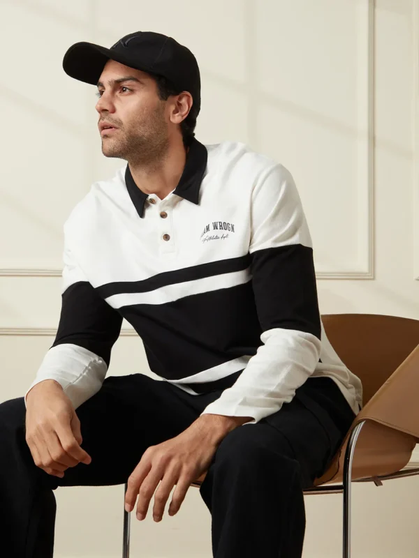 Heavy GSM Varsity Polo T-Shirt | White - Image 4
