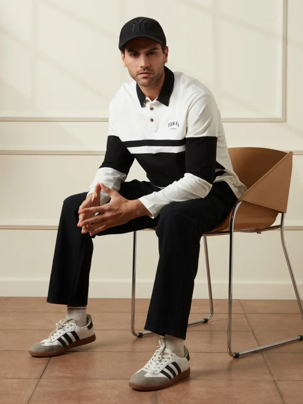 Heavy GSM Varsity Polo T-Shirt | White - Image 5