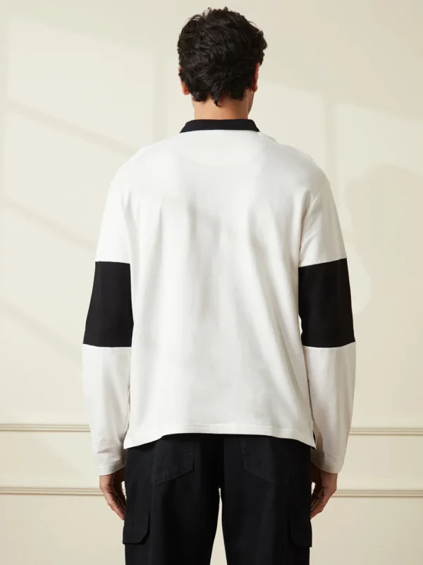 Heavy GSM Varsity Polo T-Shirt | White - Image 3