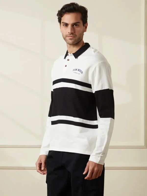 Heavy GSM Varsity Polo T-Shirt | White - Image 2