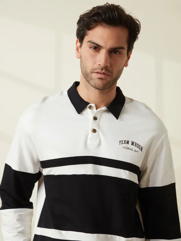 Heavy GSM Varsity Polo T-Shirt | White - Image 6