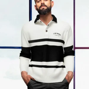 Heavy GSM Varsity Polo T-Shirt | White