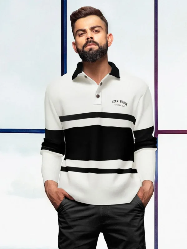Heavy GSM Varsity Polo T-Shirt | White